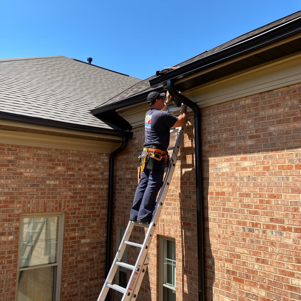 Recent gutter installation